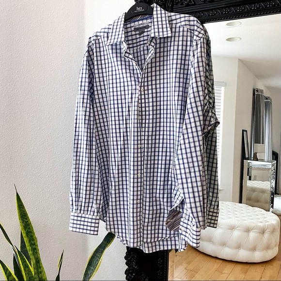 Johnston & Murphy Other - Johnston & Murphy | Men’s Blue Checkered Tailored Dress Shirt